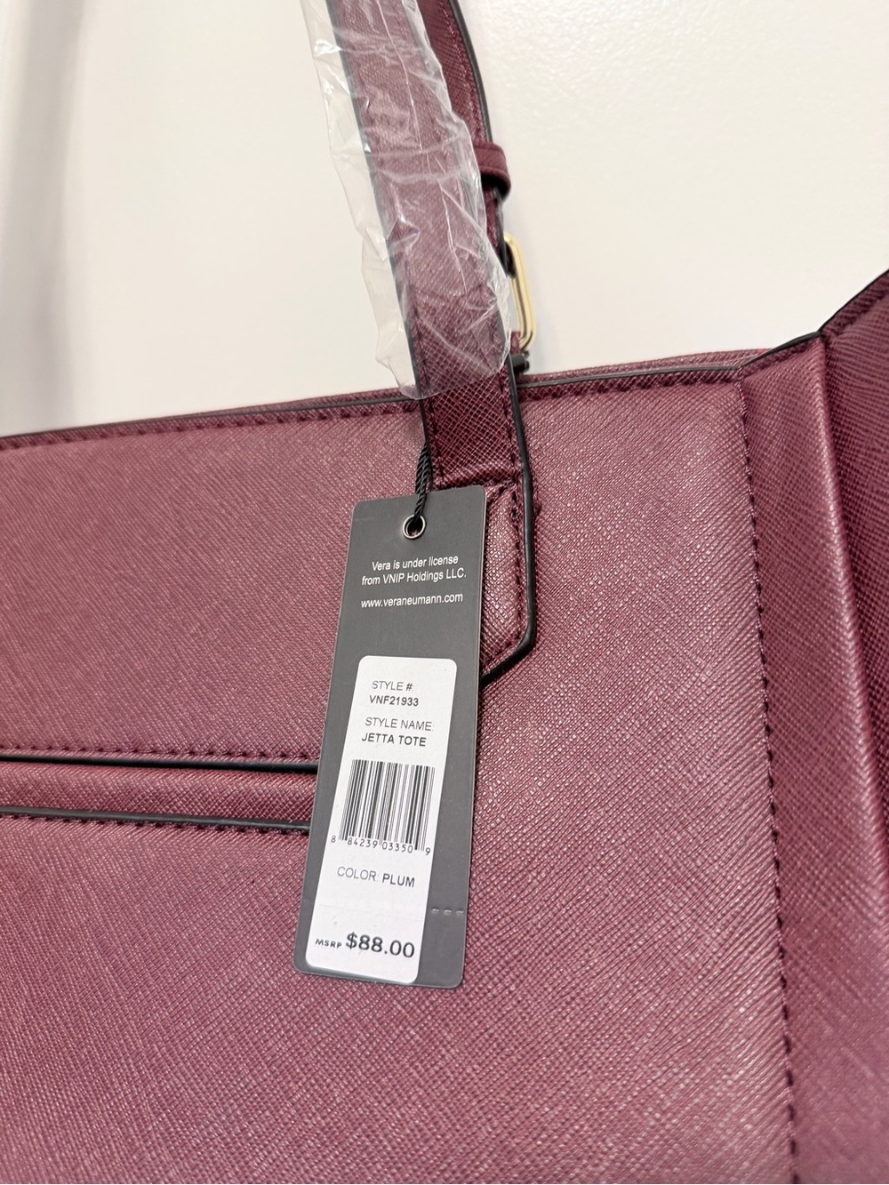 Vera New York structured shoulder tote handbag - Picture 3 of 7